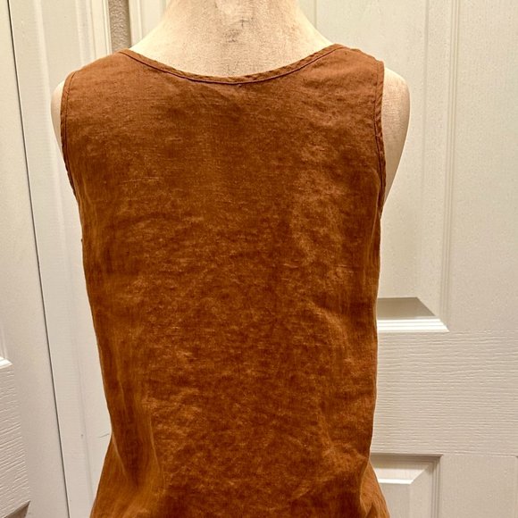 Chic Chico's Design 100% Linen Sleeveless Brown Midi Dress Size 1( USA M/8) - Picture 10 of 12